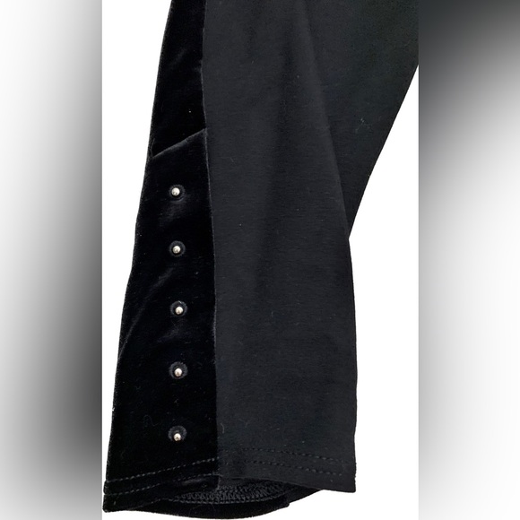 Peter Nygard Black Velvet Dress Leggings With Studs - Picture 2 of 7